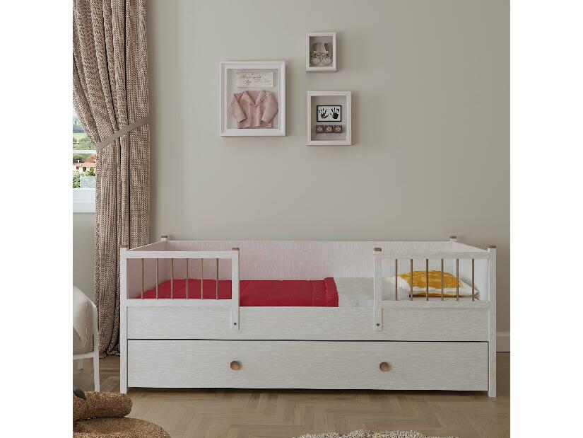 Jednolůžková postel Franc 73 (bílé dřevo)