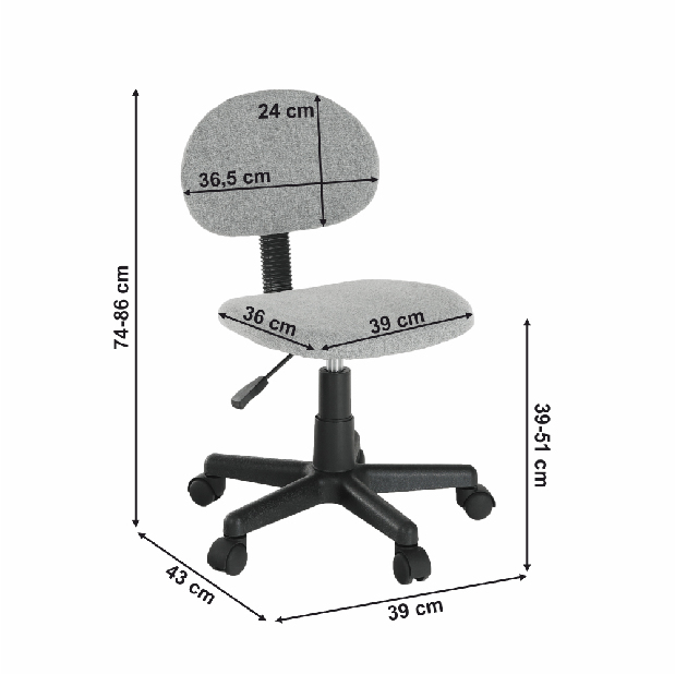 Kancelářská židle Salla (šedá)