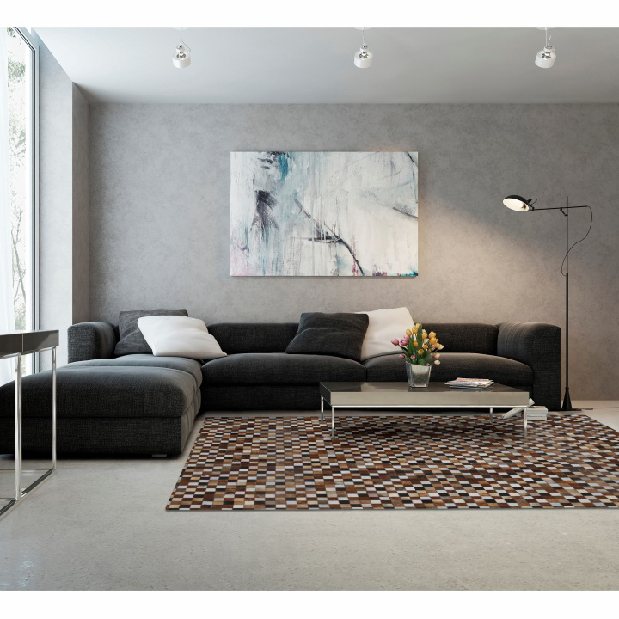 Kožený koberec Korlug TYP 03 (hovězí kůže + vzor patchwork)