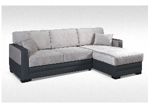 Rohová sedací souprava Antura (světle šedá + černá) (P)