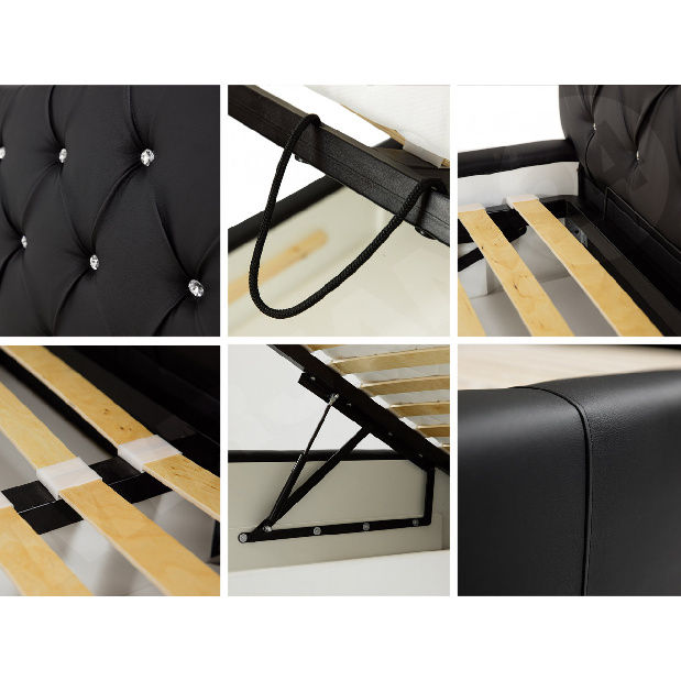 Kontinentální postel Enoa (černá) *bazar