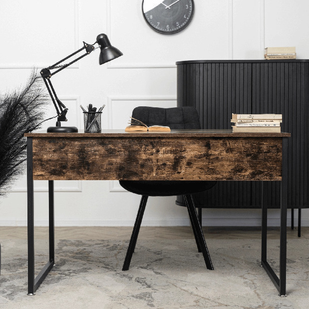 Psací stolek Regular (dub rustikal + černá)