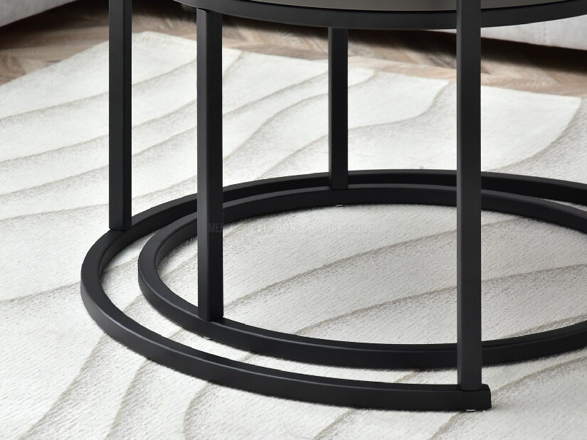 Set 2 konferenčních stolků Novedosa (grafitová + černá)