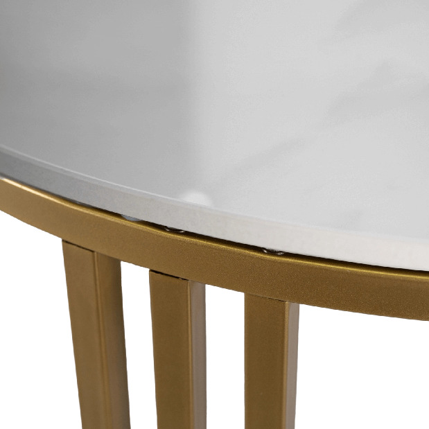Konferenční stolek Kenrucky (lesk bílý + zlatá)