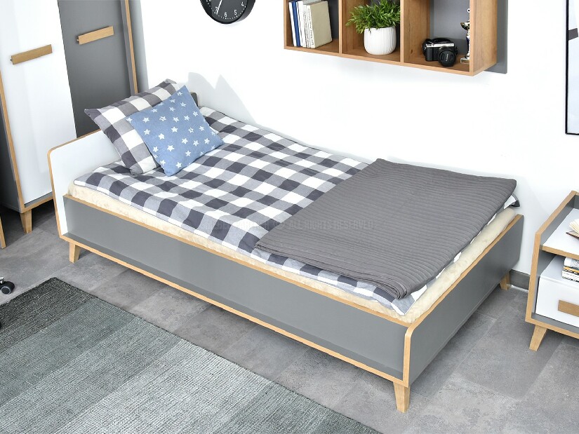 Jednolůžková postel Sobrepuso S10 (bílá) (s úložným prostorem)