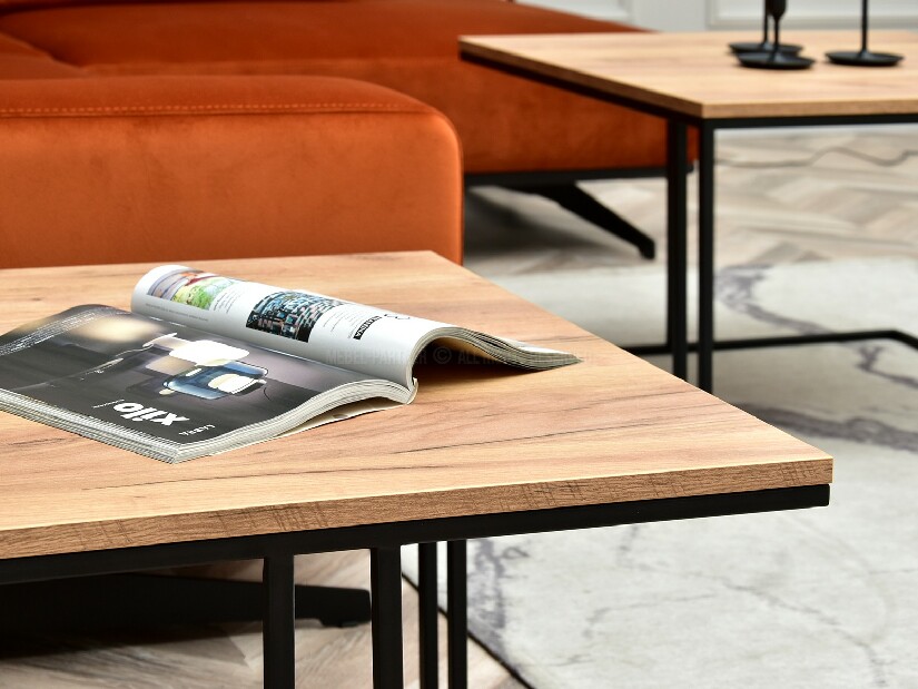 Set 2 konferenčních stolků Destapamos (zlatá + černá)