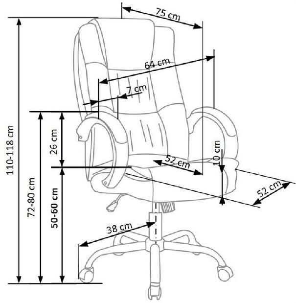 Kancelářské křeslo Redcar (tmavěhnědá)