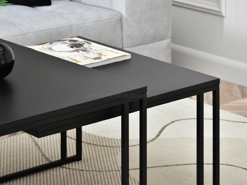 Set 2 konferenčních stolků Destapamos (černá)