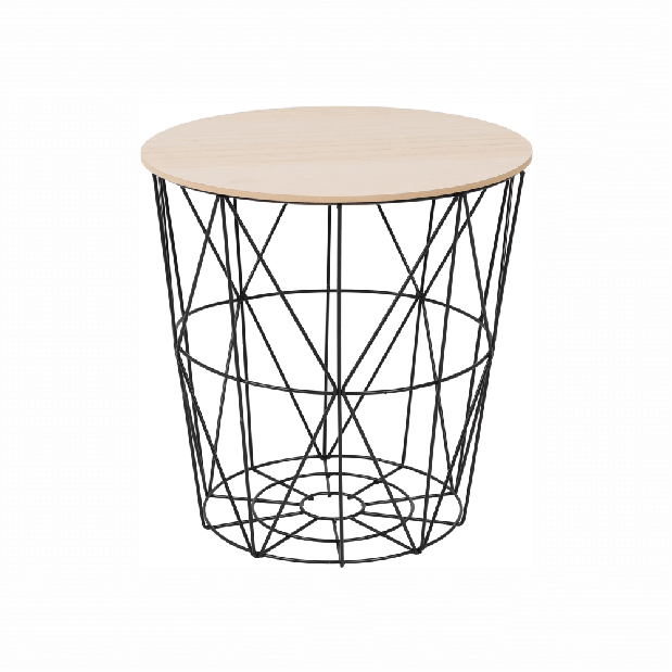 Příruční stolek Nanko typ 3 (přírodní + černá) *výprodej