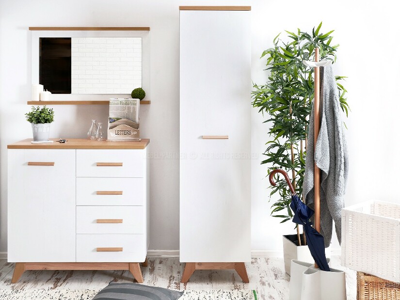 Nábytek do studentského pokoje Bajas 01 (bílý + dub)