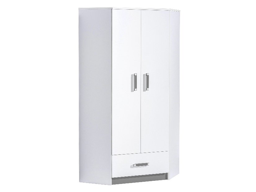 Rohová šatní skříň Trafia T02 šedá)