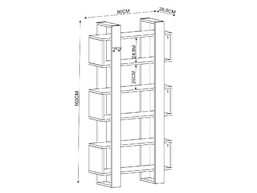 Regál Mulanos (ořech + antracit)