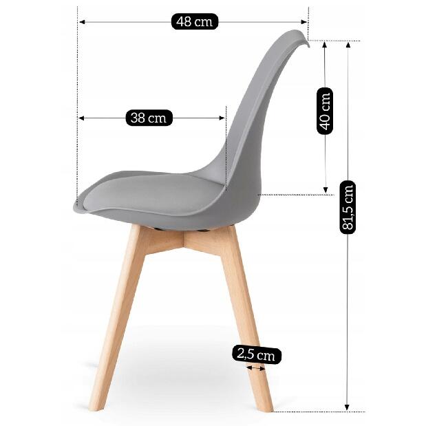 Jídelní židle Sospecho (šedá + dub)