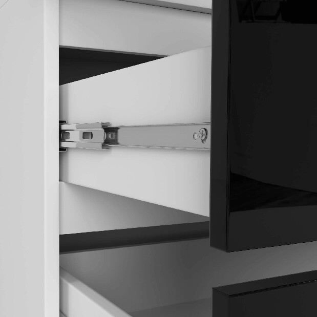 Šatní skříň Submarino (bílá + černý lesk)