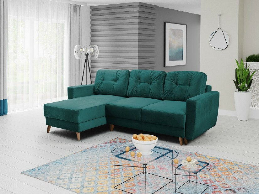 Rohová sedačka Etro (zelená) *výprodej