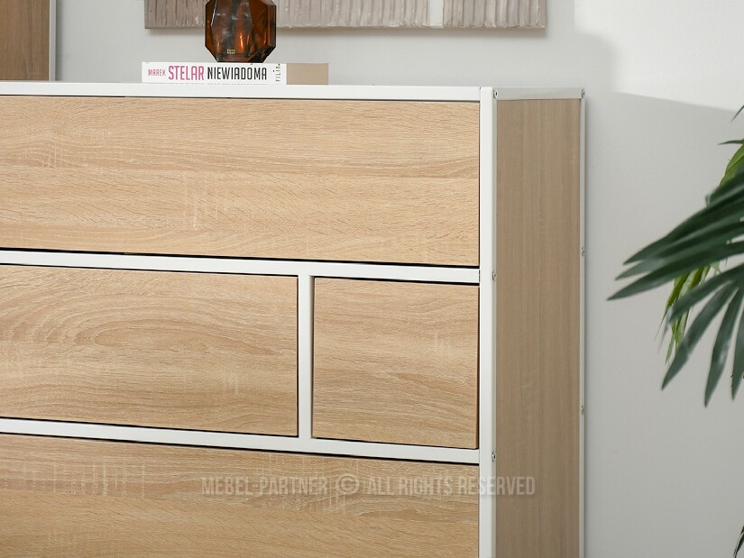 Komoda Soren Kom (sonoma + bílá)