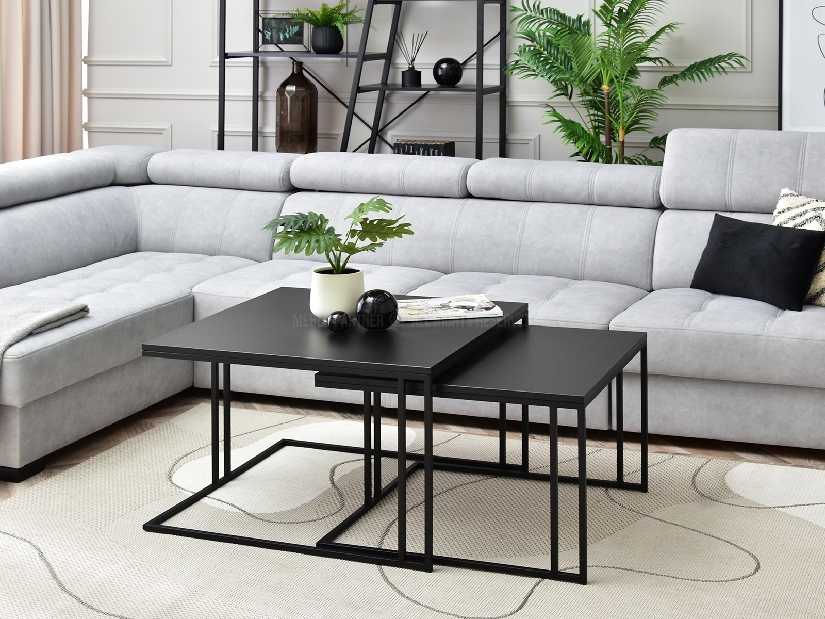 Set 2 konferenčních stolků Destapamos (černá)