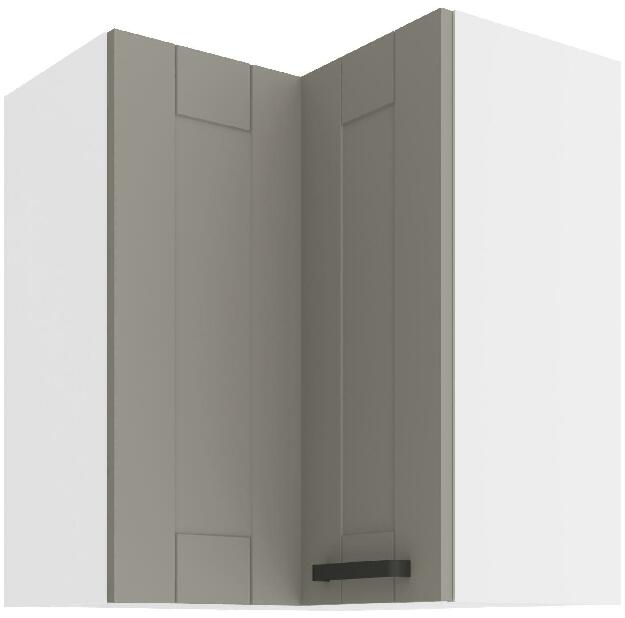 Horní rohová kuchyňská skříňka Lucid 60x60 GN-72 2F (90°) (korpus: bílá + fronta: mdf claygrey)