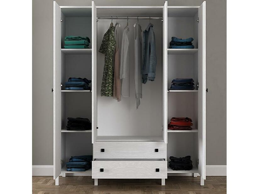 Šatní skříň Franc 74 (bílé dřevo)