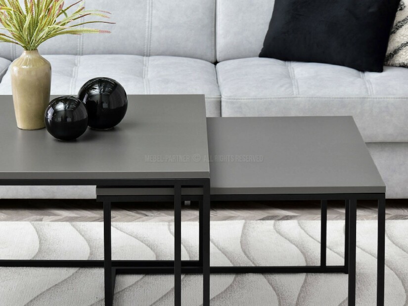 Set 2 konferenčních stolků Destapamos (grafitová + černá)