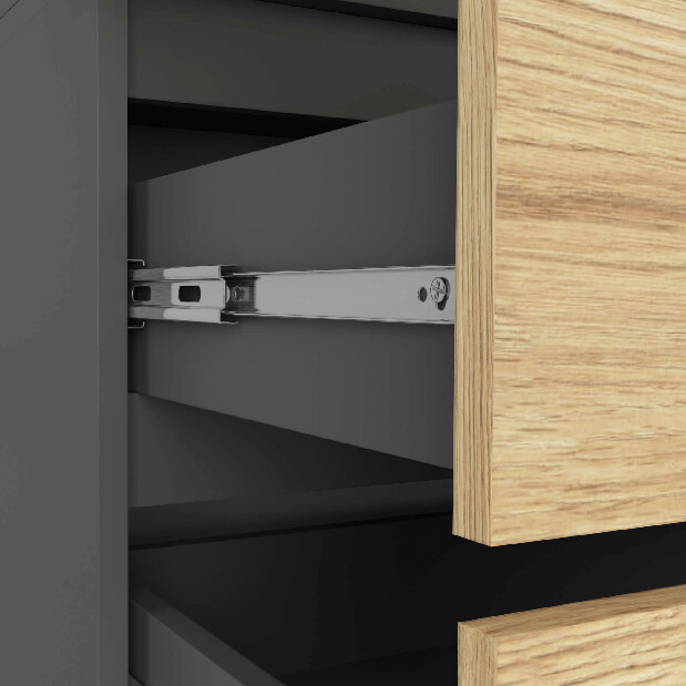 Šatní skříň Submarino (grafit + dub artisan)