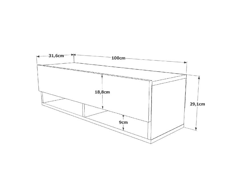  TV stolek/skříňka France 13 (borovice atlantická + zelená)