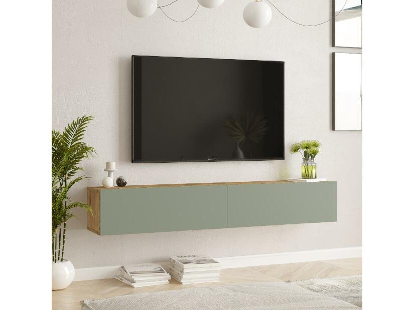  TV stolek/skříňka France 8 (borovice atlantická + zelená)