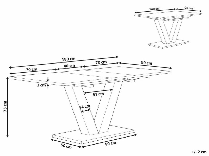 Jídelní stůl Leuven (pro 4 osoby) (světlé dřevo)