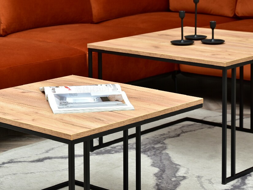 Set 2 konferenčních stolků Destapamos (zlatá + černá)