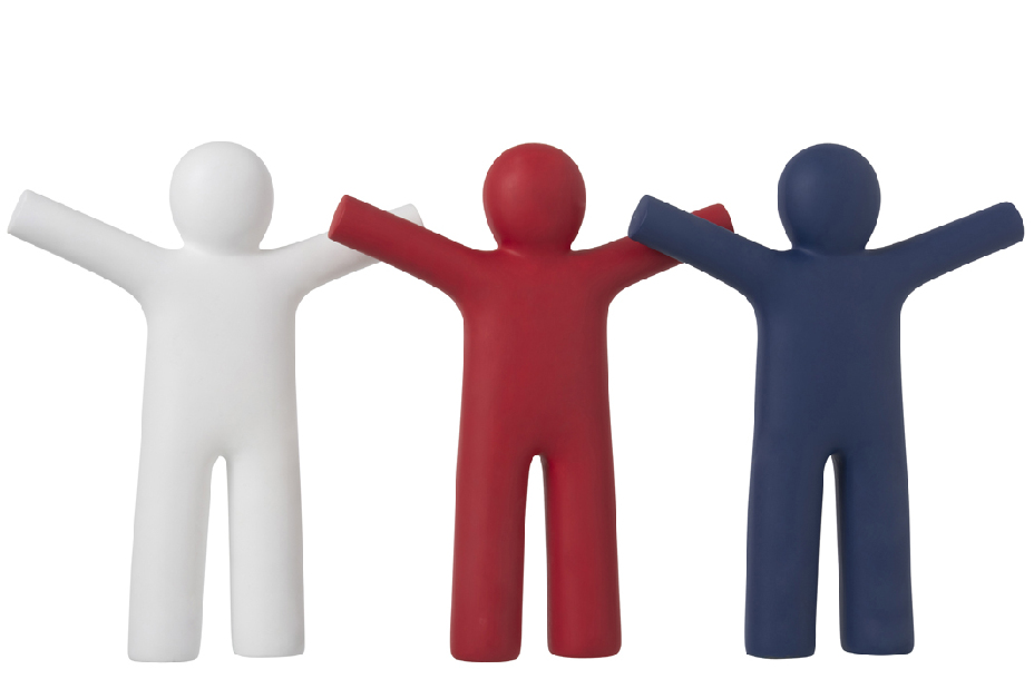 Dekorace do domácnosti (bílá + červená + modrá) 42x7x34cm