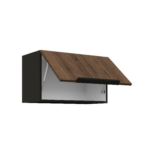 Horní kuchyňská skříňka Manana 60 GU 36 1F (korpus: černá matná + fronta: ořech okapi)