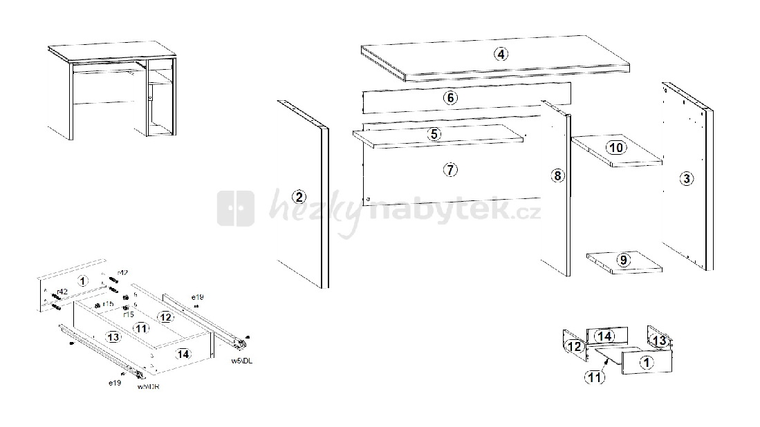 PC stolek BRW CREATIO BIU/110