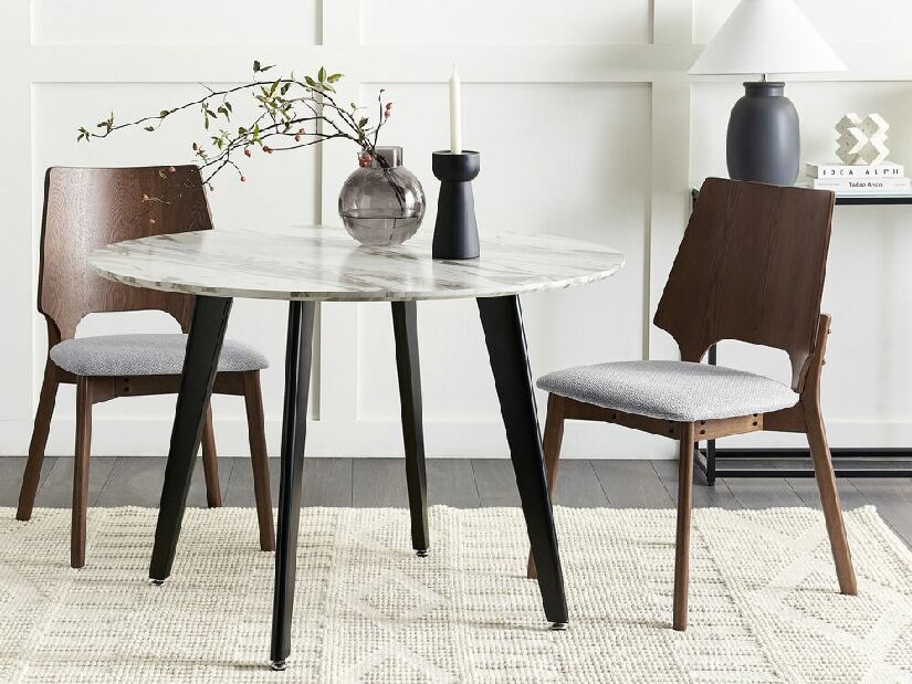 Set 2 ks jídelních židlí Abie (tmavé dřevo)