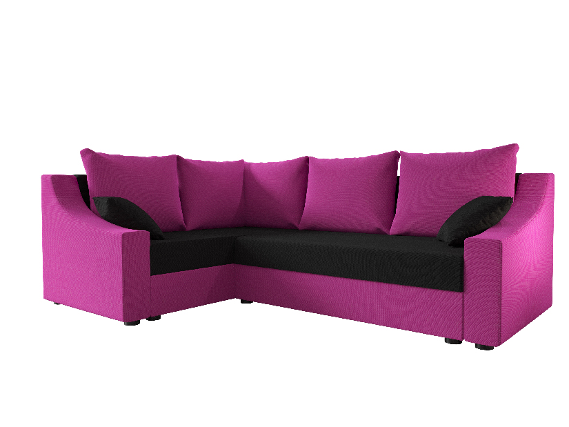 Rohová sedací souprava Opal Plus (fialová + černá) (L)