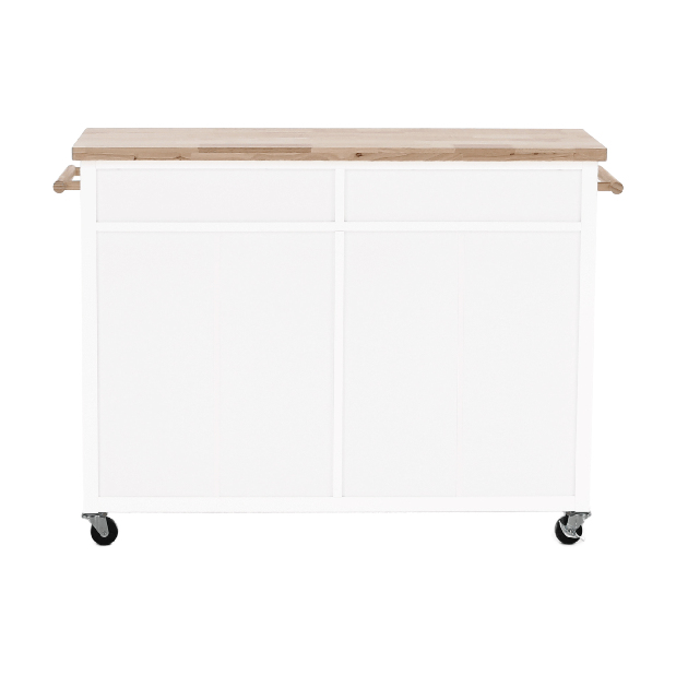 Servírovací stolek Gala (bílá + přírodní)