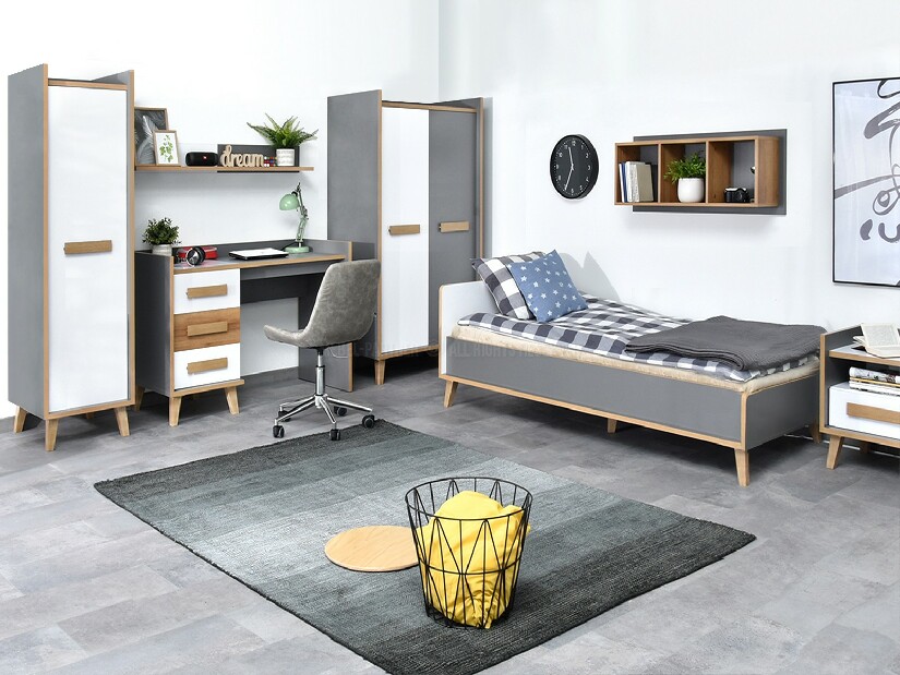 Jednolůžková postel Sobrepuso S10 (bílá) (s úložným prostorem)