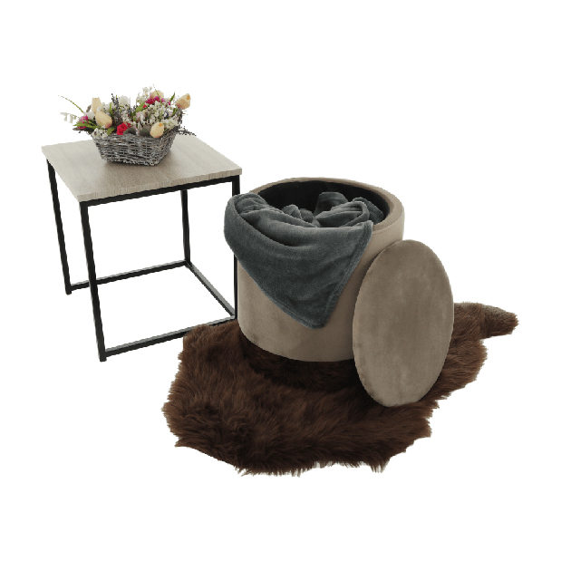 Taburet Annin (šedohnědá)