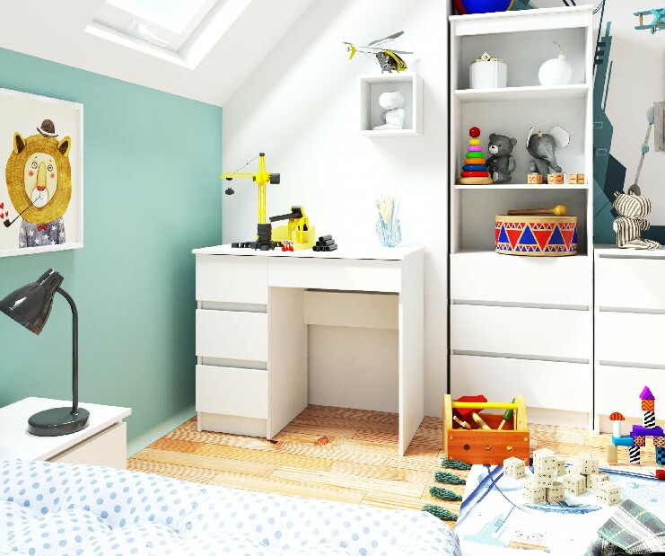 PC stůl Alineadas (bílá)