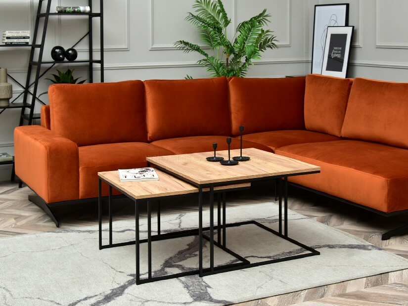 Set 2 konferenčních stolků Destapamos (zlatá + černá)