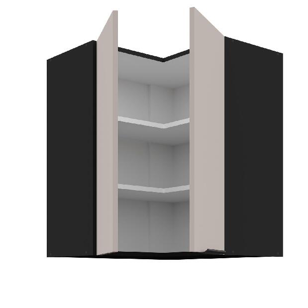 Horní rohová kuchyňská skříňka Aaron 60x60 GN-72 2F (90°) (černá matná + kašmír)