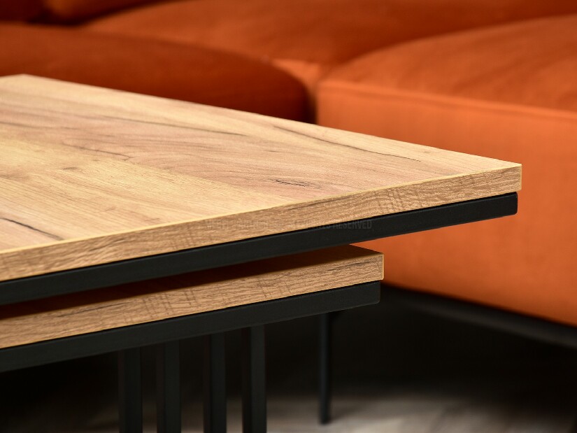 Set 2 konferenčních stolků Destapamos (zlatá + černá)