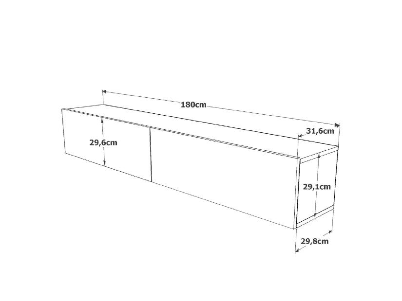  TV stolek/skříňka France 8 (borovice atlantická + zelená)