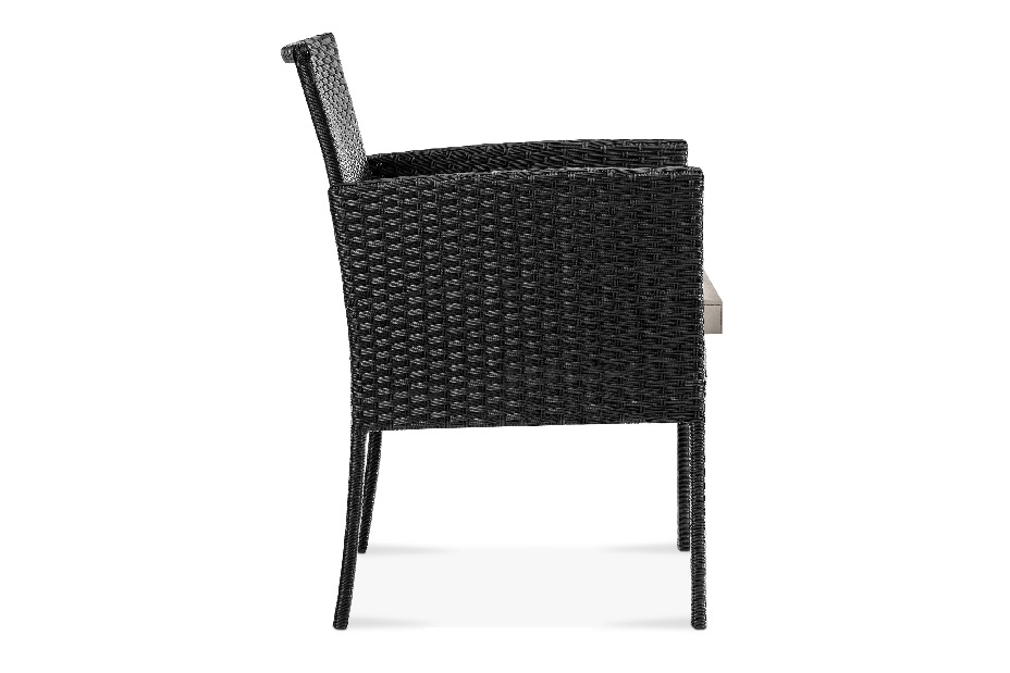 Sada zahradního nábytku 2+1+1 Devon (černá + béžová)