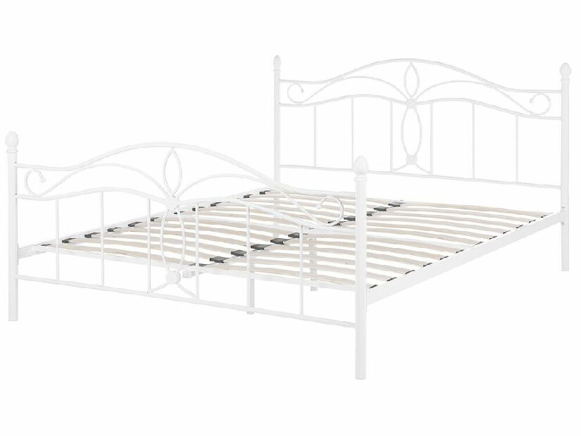 Manželská postel 140 cm Aicha (bílá) (s roštem)