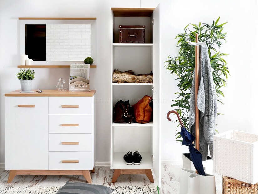 Nábytek do studentského pokoje Bajas 01 (bílý + dub)