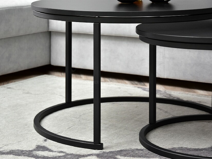 Set 2 konferenčních stolků Novedosa (černá)