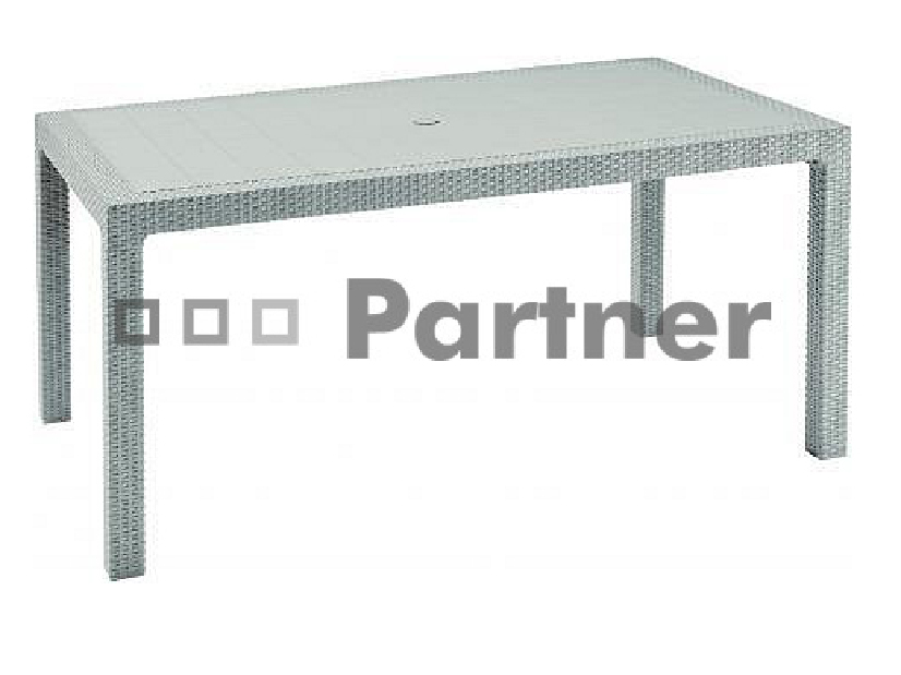 Zahradní stůl Manhattan 165x90cm (bílá) (um. ratan)