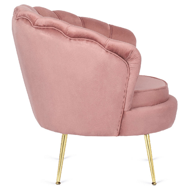 Křeslo Guarida (růžová) (s taburetkou)