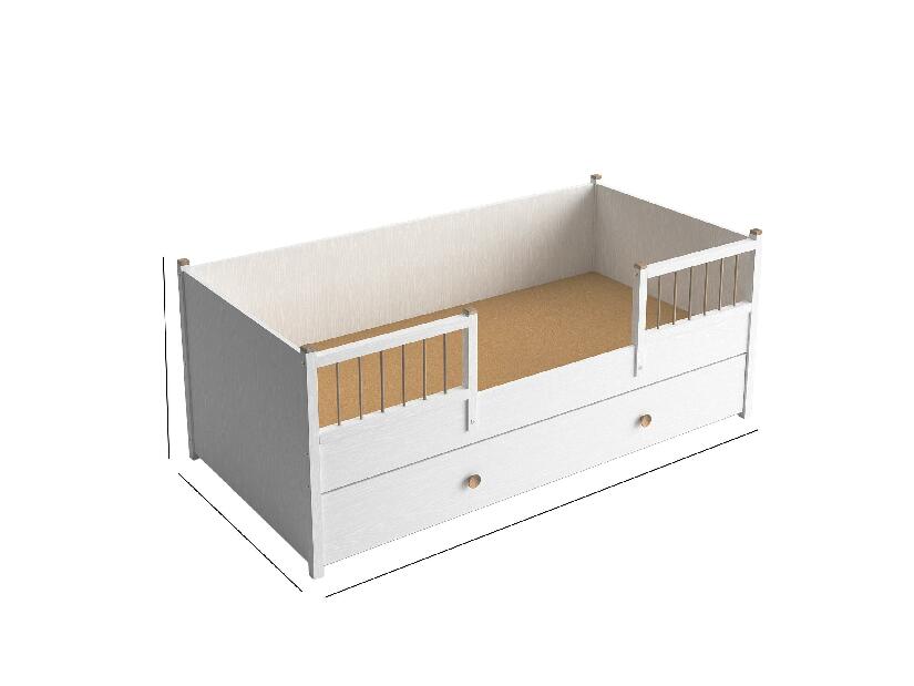 Jednolůžková postel Franc 73 (bílé dřevo)