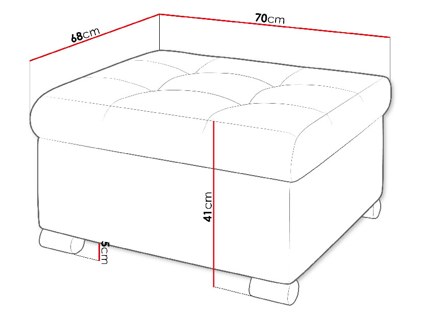 Taburetka malá Torrie (černá + šedá)